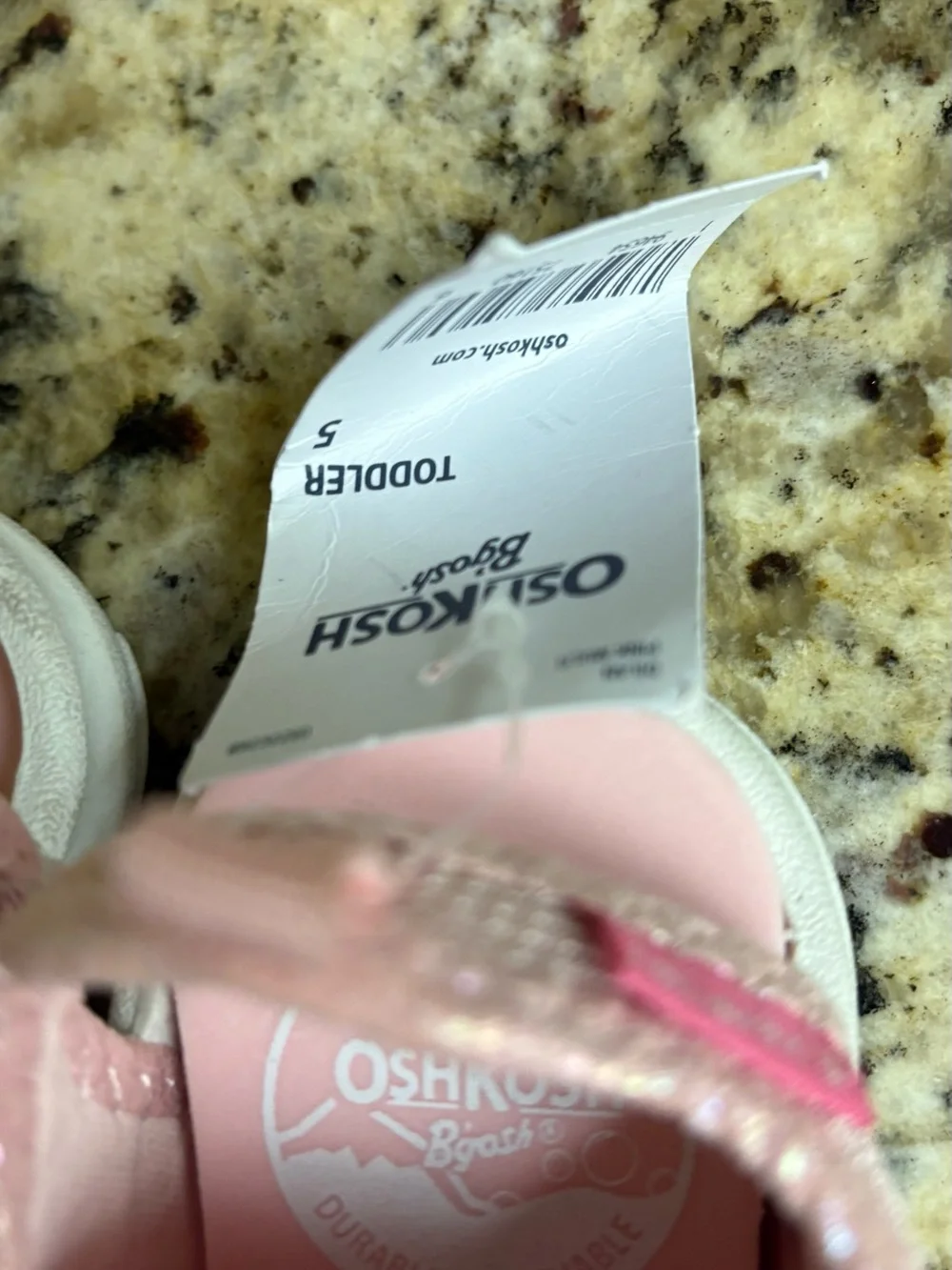 OshKosh B'gosh Light Pink Toddler Sneakers with Hook-and-Loop Strap